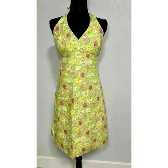 Lilly Pulitzer Vintage Floral Bug Green Mini Dress Size‎ 6 - Picture 2 of 6